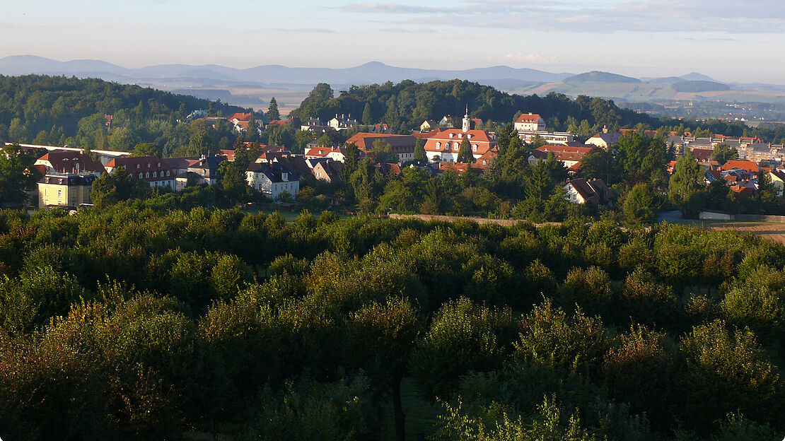 Blick auf Herrnhut vom Hutberg aus