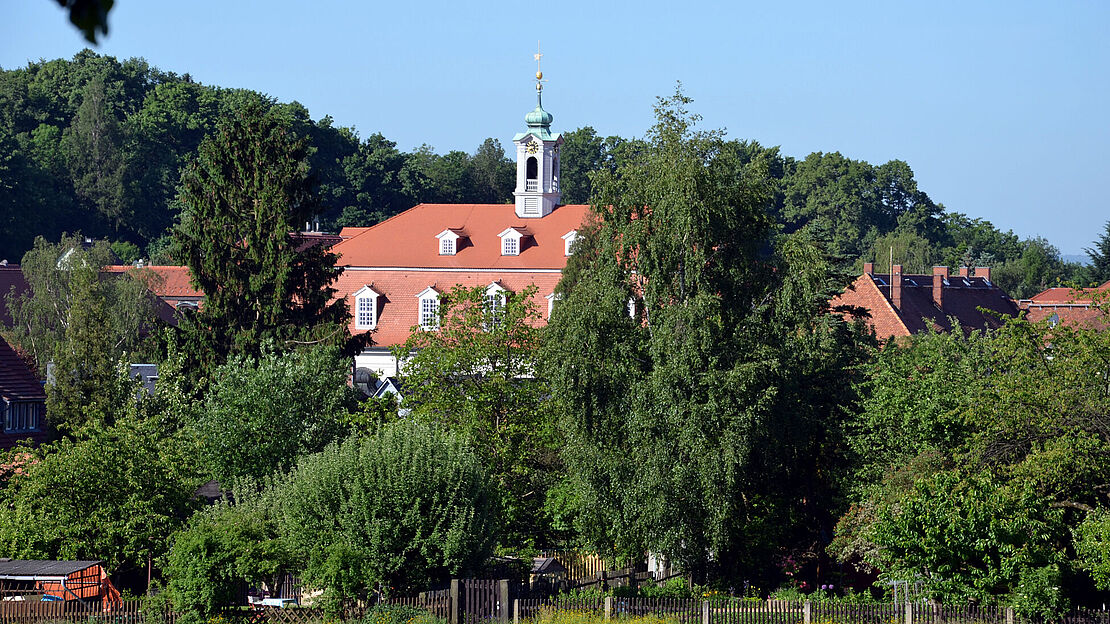 Blick vom Gottesacker am Hutberg auf den Großen Saal